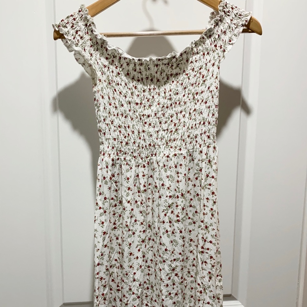 F21 floral off the shoulder mini dress